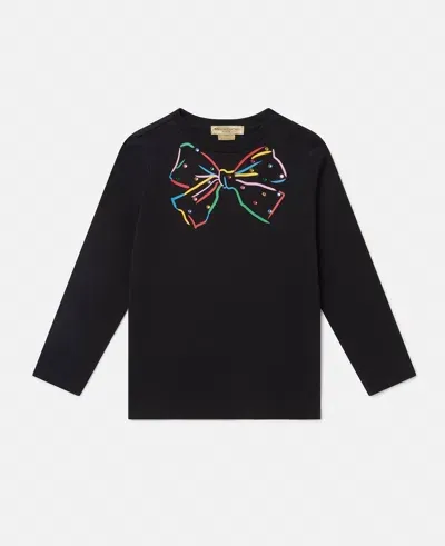 Stella Mccartney Ribbon Graphic Long-sleeve T-shirt In Black