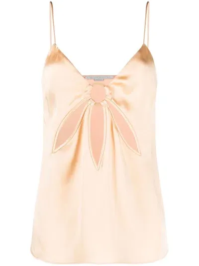 Stella Mccartney Ruched Satin Vest In Nude