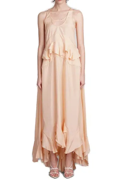 Stella Mccartney Ruffled Sleeveless Tiered Maxi Dress In Pink