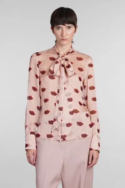 Stella Mccartney Shirt In Rose-pink Silk In Gray