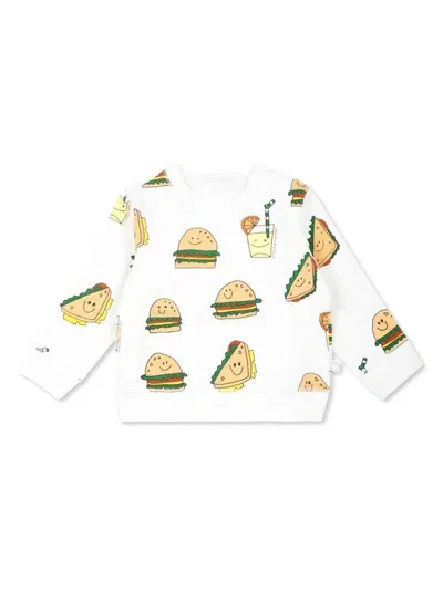 Stella Mccartney Babies' Silly Sandwich Sweatshirt In White