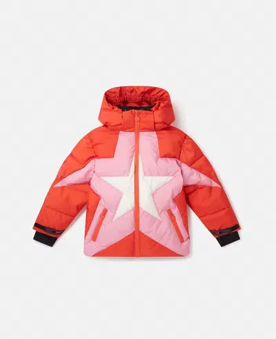 Stella Mccartney Ski Star Puffer Coat In Red