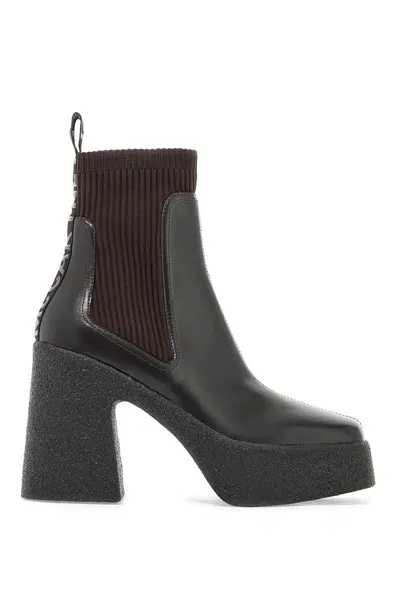 Stella Mccartney Skyla Sock Ankle Boots With Heel In Multicolor