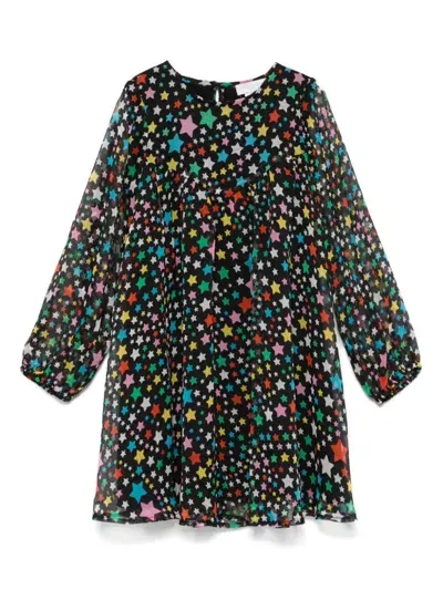 Stella Mccartney Kids' Star-print Dress In Black