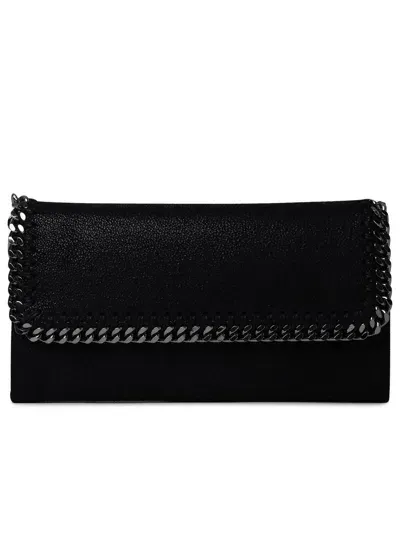 Stella Mccartney Stella Mc Cartney Black Polyester Big Falabella Wallet In Brown