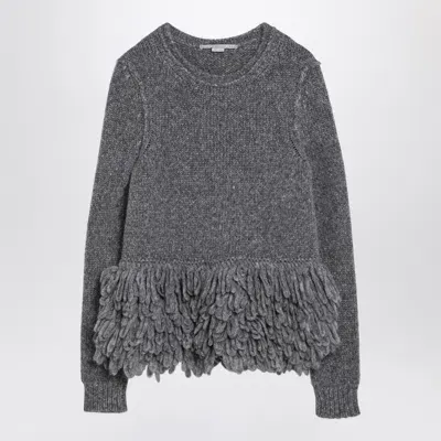 Stella Mccartney Stella Mc Cartney Grey Wool Sweater With Feather Insert