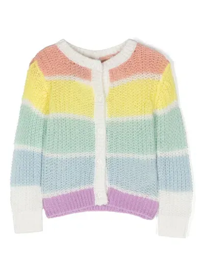 Stella Mccartney Multicolor Cardigan For Baby Girl In White