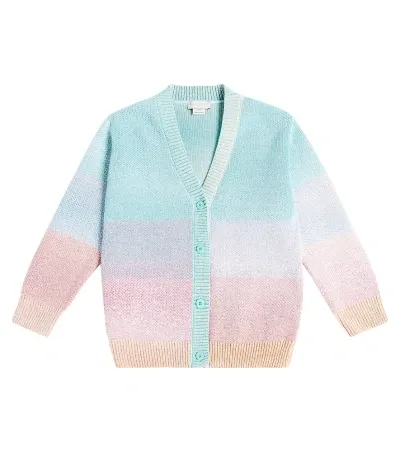 Stella Mccartney Kids' Striped Cotton-blend Cardigan In Multicoloured