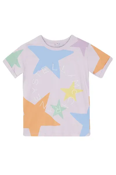 Stella Mccartney Kids' Logo-print Cotton T-shirt In Purple