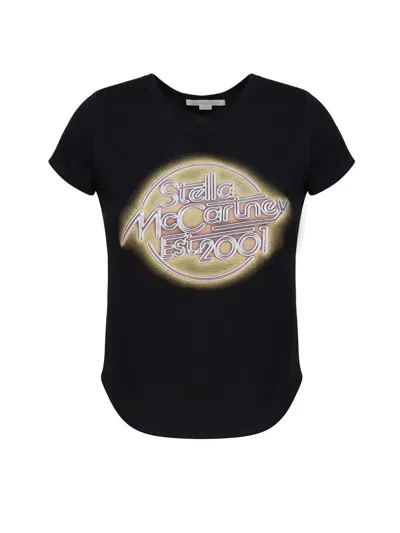 Stella Mccartney T-shirt With Print In Nero