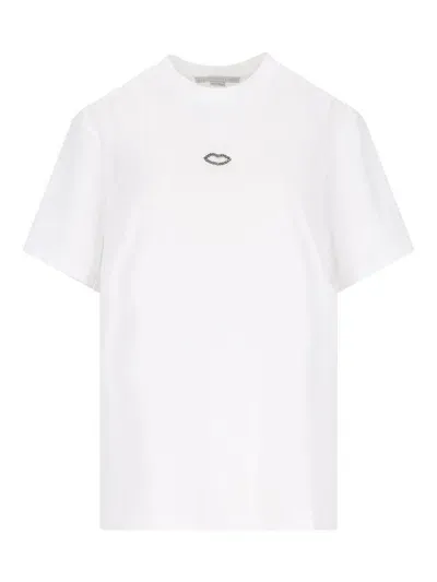 Stella Mccartney T-shirt With Rhinestones In White