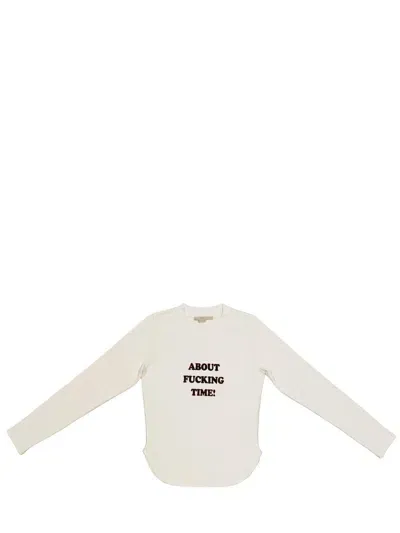 Stella Mccartney T-shirt With Slogan Print In Nude & Neutrals