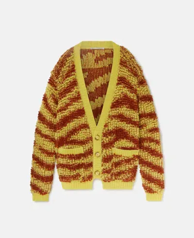 Stella Mccartney Tiger-pattern Bouclé-knit Cardigan In Multicolor