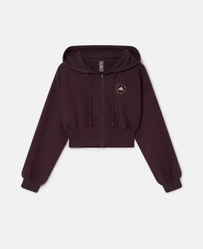 Stella Mccartney Truecasuals Cropped Hoodie In Mineral Red