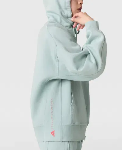 Stella Mccartney Truecasuals Full Zip Hoodie In Tactile Green/core Pink