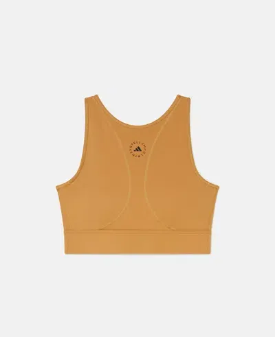 Stella Mccartney Truestrength Sleeveless Yoga Crop Top In Desert Dune