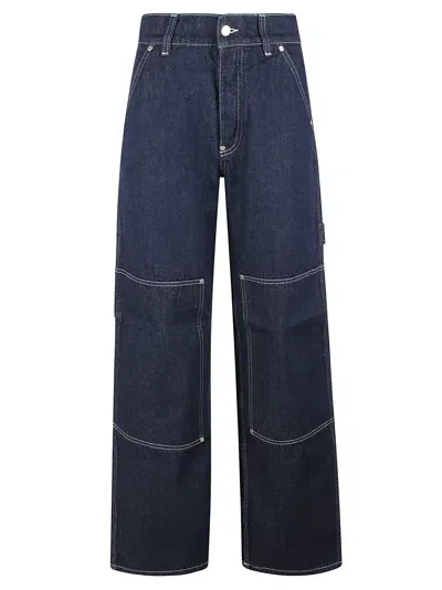 Stella Mccartney Wave Cargo Jeans In Dark Blue