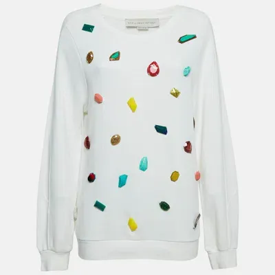 Pre-owned Stella Mccartney White Natural Stones Detail Cotton Sweatshirt M