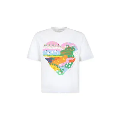 Stella Mccartney Kids' White T-shirt For Girl With Heart