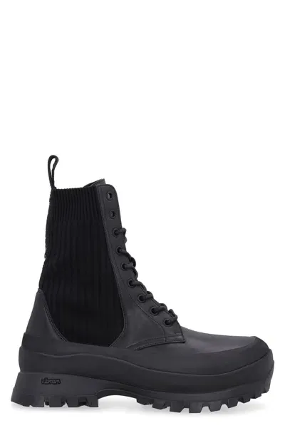 Stella Mccartney Trace Chelsea Combat Boots In Black