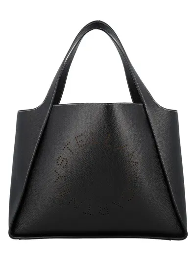 Stella Mccartney Women's Logo Grainy Alter Mat Tote Bag In Black