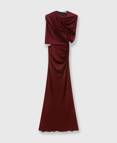 Stella Mccartney Wrap-over Maxi Dress In Dark Cherry