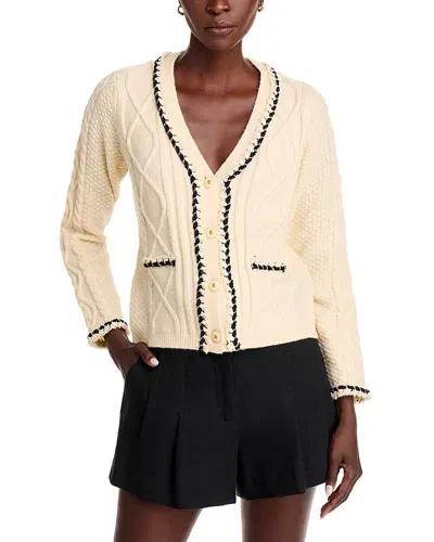 Stellah Cable Knit Cardigan In Cream