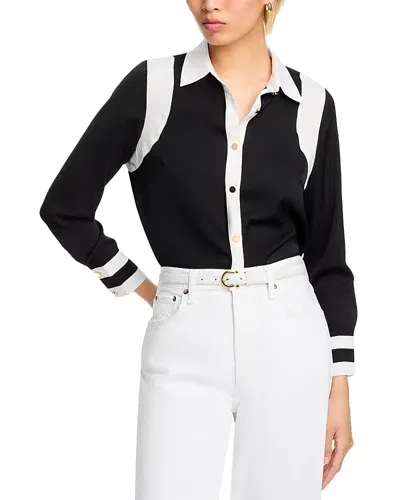 Stellah Color Blocked Shirt In Black