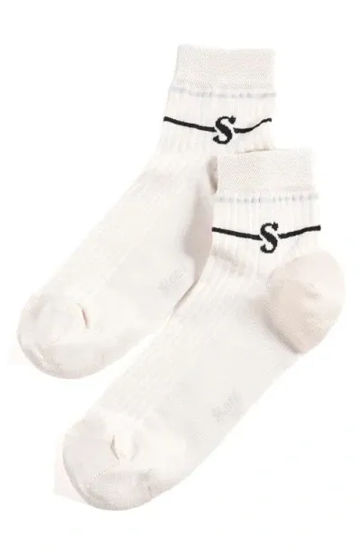 Stems Cotton Blend Ankle Socks In Ivory