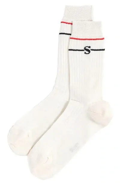 Stems Cotton Blend Crew Socks In Ivory