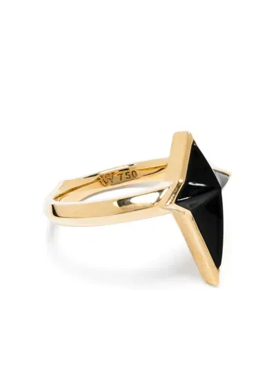 Stephen Webster 18kt Recycled Yellow Gold New Cross Onyx Ring