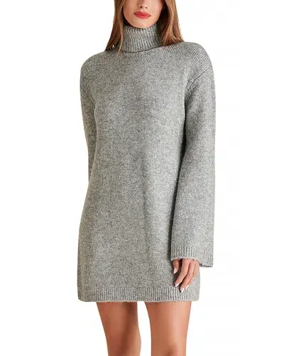 Steve Madden Abbie Mini Sweater Dress In Heather Grey