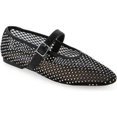 Steve Madden Dreaming Mary Jane Flat In Black Rhinestone