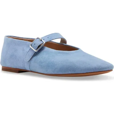 Steve Madden Dreaming Mary Jane Flat In Blue Suede