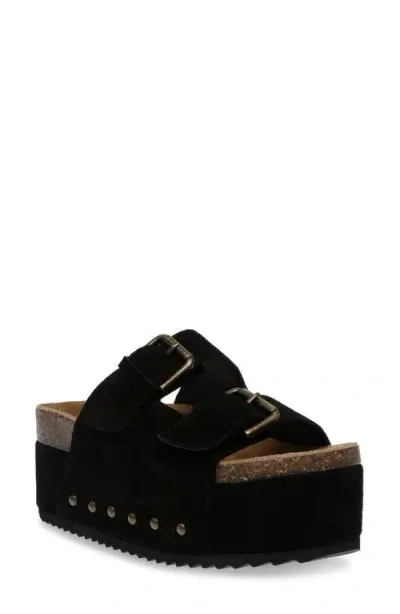 Steve Madden Kali Platform Sandal In Black Suede