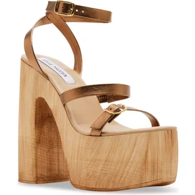 Steve Madden Lilia Ankle Strap Platform Sandal In Bronze