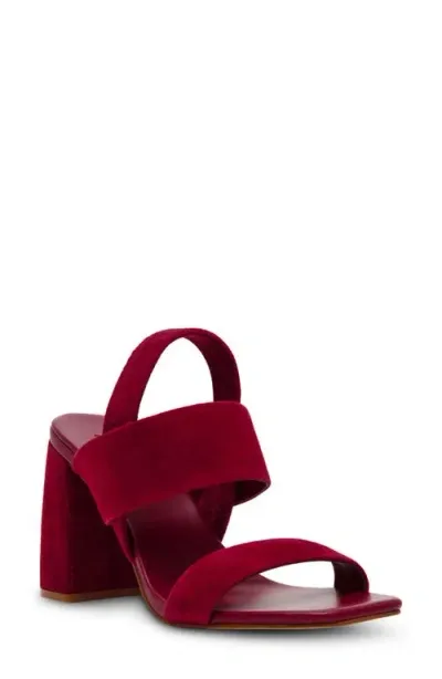 Steve Madden Marbell Block Heel Sandal In Burgundy Suede