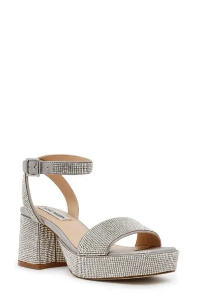 Steve Madden Mercerr Ankle Strap Platform Sandal In Rhinestone