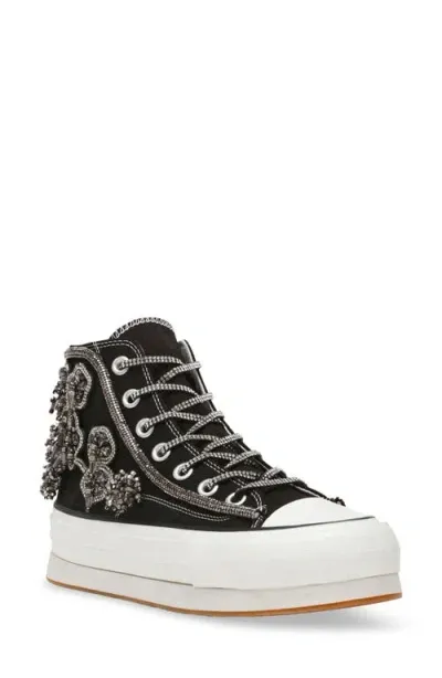 Steve Madden Mistic Beaded Platform Sneaker In Black Multi