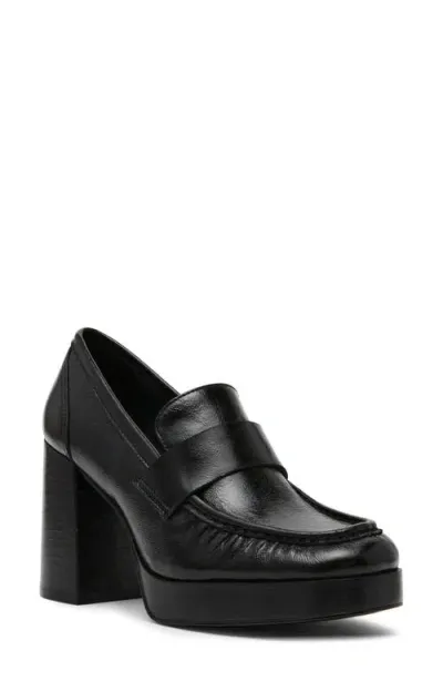 Steve Madden Munday Platform Pump In Black Leather