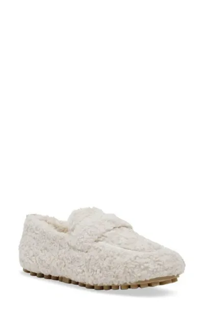 Steve Madden Slip Faux Shearling Slipper In Beige