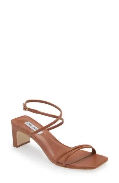 Steve Madden Stefania Ankle Strap Sandal In Brown Leather