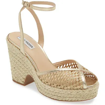 Steve Madden Sydnee Espadrille Ankle Strap Sandal In Gold