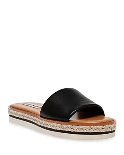 Steve Madden Women's Enough Slip On Espadrille Slide Sandals In Black