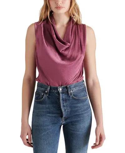 Steve Madden Women's Jayde Cowl-neck Bodysuit In Royal Plum