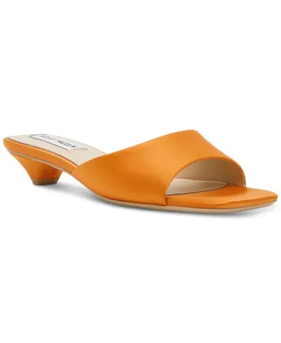 Steve Madden Women's Joanie Slide Kitten-heel Sandals In Orange Satin