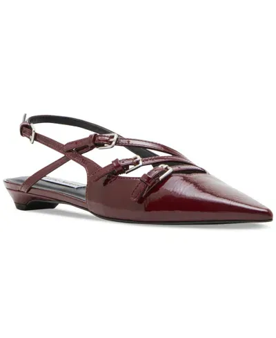 Steve Madden Women's Peony Strappy Pointed-toe Slingback Flats In Burgandy Patent