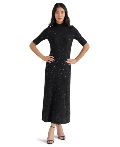 Steve Madden Women's Pernille Sequined Maxi Sweater Dress In Black