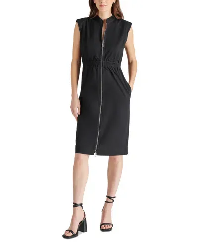 Steve Madden Women's Rey Zip-front Dress In Black