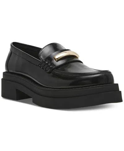 Steve Madden Women's Rodrigo Platform Loafer Flats In Black Box